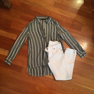 Knot Sisters Striped Button Down